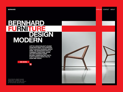 Bernhard furniture design. UI challenge "UX Mind" concept design furniture hero site ui webdesign