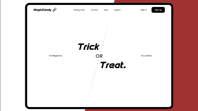 MagicCandy - Animated landing page for playing cards shop animation design interaction motion graphics ui ux website