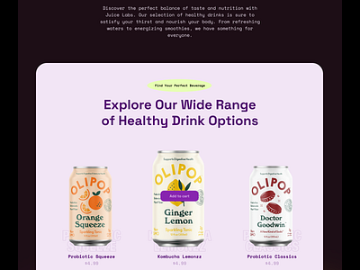 Product section: Juice lab juice product ui design
