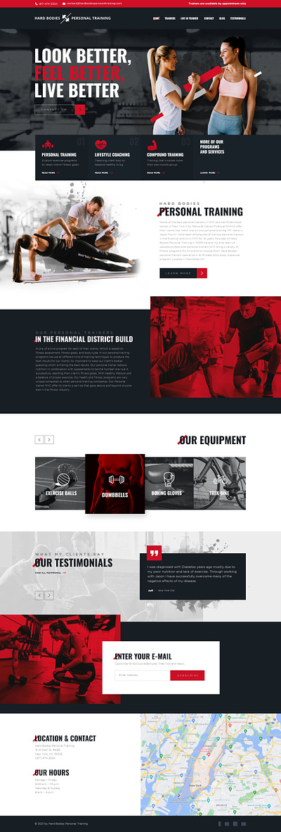 Hard Bodies Personal Training Website design graphic design ui