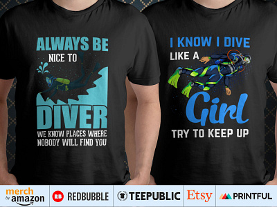Scuba Diving T-Shirt Design custom t shirt design etsy t shirt