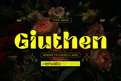 Giuthen - Modern Psychedelic Sans Serif Font branding calligraphy display font font font awesome font family fonts fonts collection free fonts hand lettering lettering logo sans serif sans serif font script serif serif font type typedesign typeface