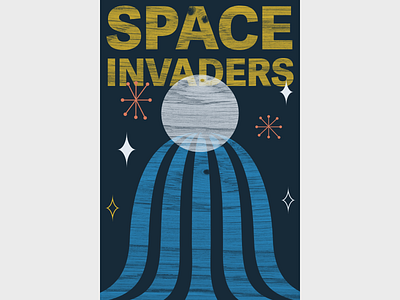 Space Invaders adobe art design formas illustration illustrator invaders midcentury shapes space texture vector wood