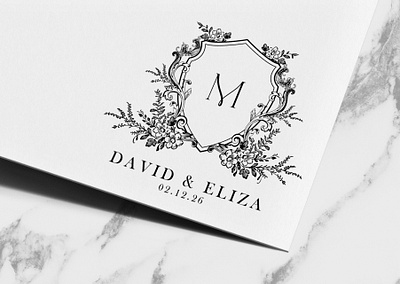 Luxury Wedding Crest bespoke wedding logo custom monogram custom wedding logo design illustration logo luxury logo luxury wedding logo wedding logo wedding monogram