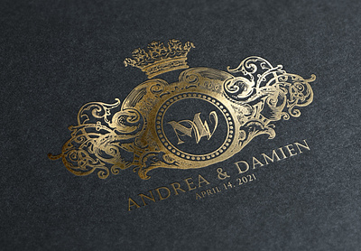 Vintage Wedding Monogram, Timeless Royal Design bespoke wedding logo custom monogram custom wedding logo design illustration logo luxury logo luxury wedding logo wedding logo wedding monogram