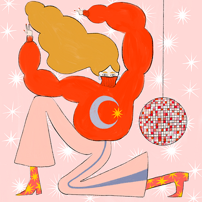 Disco Dancer Illustration artwork ashlie juarbe design disco illustration pink procreate women illustration