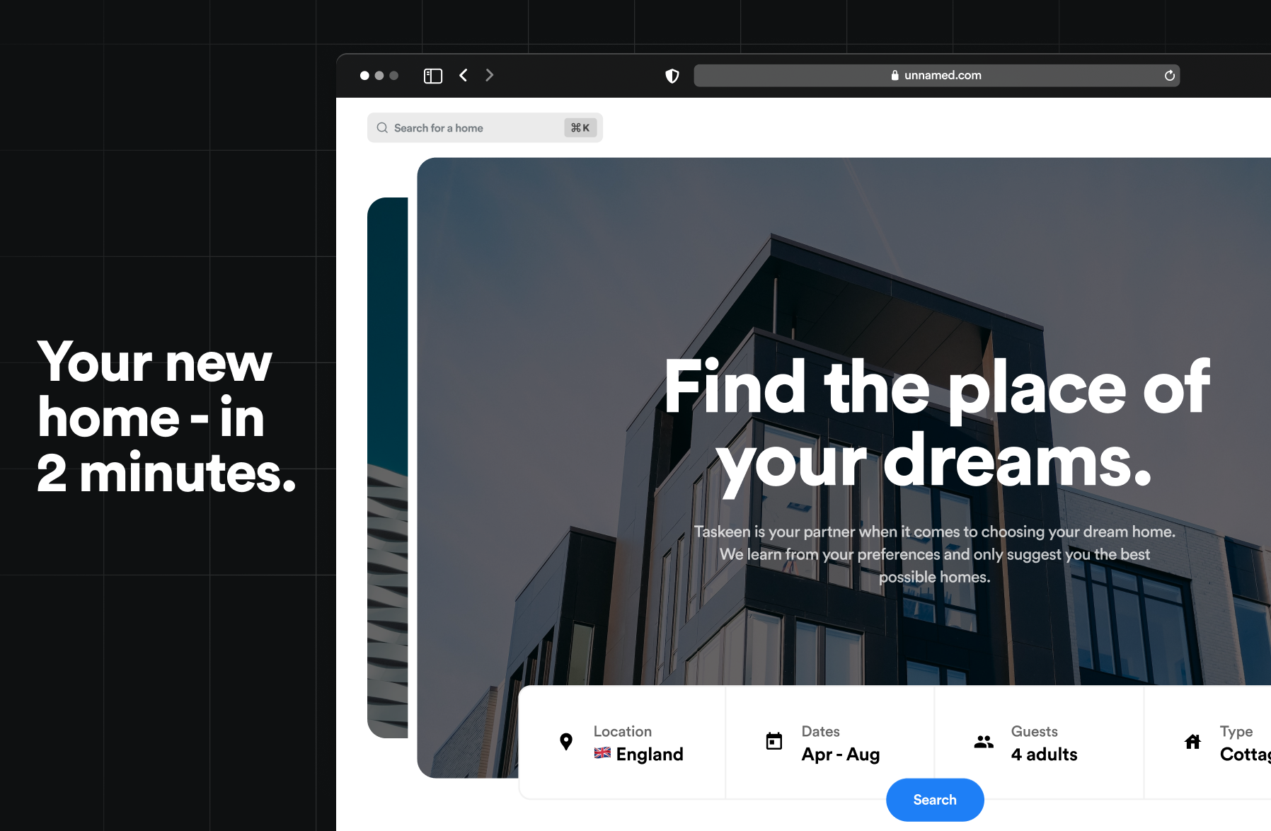 A new home for your dream home. app design figma graphic design real estate typography ui ux web app