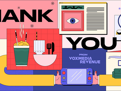 Editorial Thank You from Vox Media Revenue Illustrations article graphics artwork ashlie juarbe branding design graphic design illustration spot illustrations vector