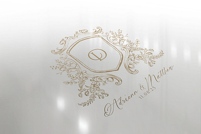 Elegant Wedding Crest bespoke wedding logo custom monogram custom wedding logo design illustration logo luxury logo luxury wedding logo wedding logo wedding monogram