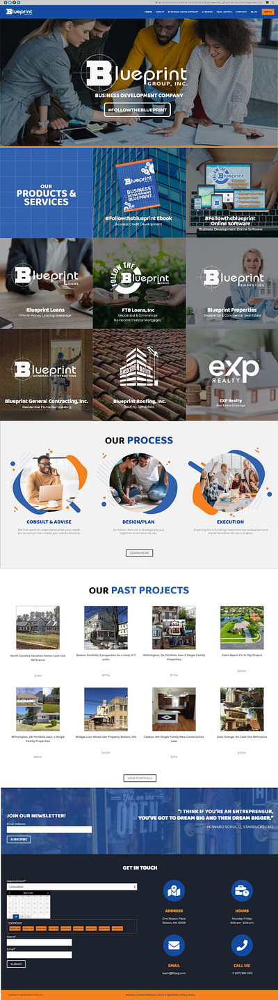 Blueprint Group Website Design branding design graphic design illustration minimal ui ux vector