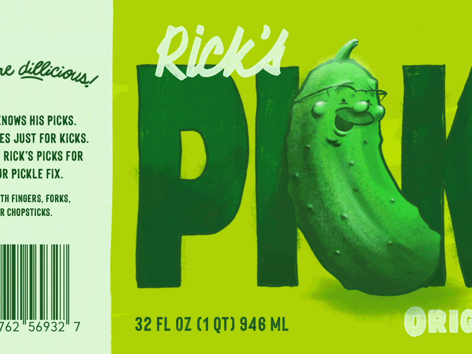 RICK'S PICKS - Pickle Packaging branding character design graphic design happy illustration jars logo packaging pickles sketch sketchbook sketchbook pro wausau wisconsin