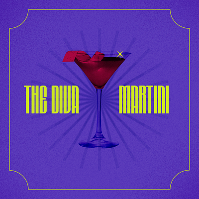 The Diva Martini artwork ashlie juarbe cocktail graphic collage design diva martini graphic design martini typography