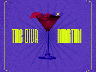 The Diva Martini artwork ashlie juarbe cocktail graphic collage design diva martini graphic design martini typography