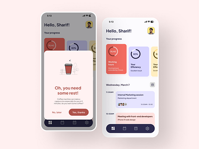 Material design - Corporate wellness app UI/UX design app graphic design ui ux