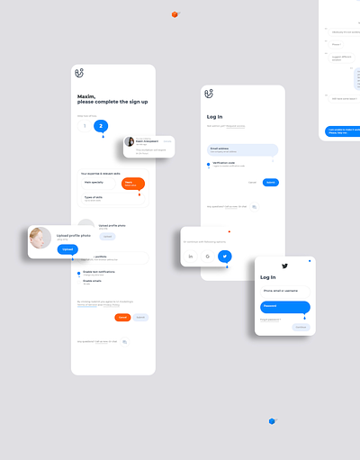 Authentication screens. UI humanisation mobile