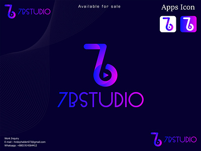 7B Studio Logo Design 7b letter logo 7b studio a b c d e f g h i j k l m n brand identity branding creative gradiant graphic design logo logo design logo inspriastion monogram o p q r s t u v w x y z press studio vector