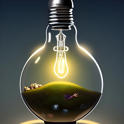 Lightbulb Terrarium design illustration