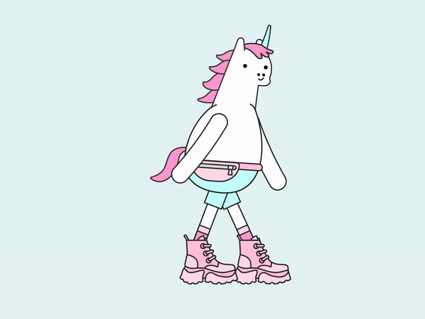 Happy Unicorn animal animation boots cool cute unicorn fashion horn horse ponny ruberhose unicorn walk cycle