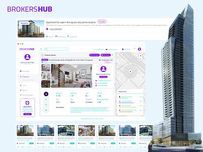 BrokersHub Web App broker brokers buildings industrial properties real estate rent residental retail sale web app