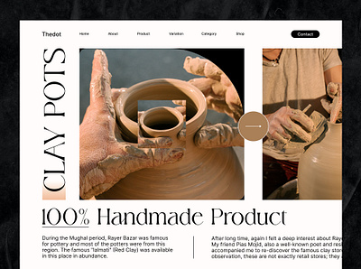 Clay Product Web Header bitmate bitmate studio ceramics clay concept e commerce eshop figma hand crafted handmade minimal pot pottery pottery shop store ui uidesign uiux ux webdesign