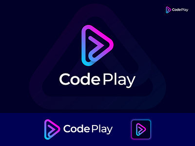 Code Play, (play button + Code) Modern Logo Design Concept branding code code logo code play code play logo design graphic design icon code illustration logo logo design logo make play button play logo ui ux vector web web icon web logo