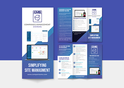 Site Management Tri-Fold Brochure Design 3d animation app app design branding brochure corporate design design flyer flyer design graphic design illustration logo motion graphics software ui website