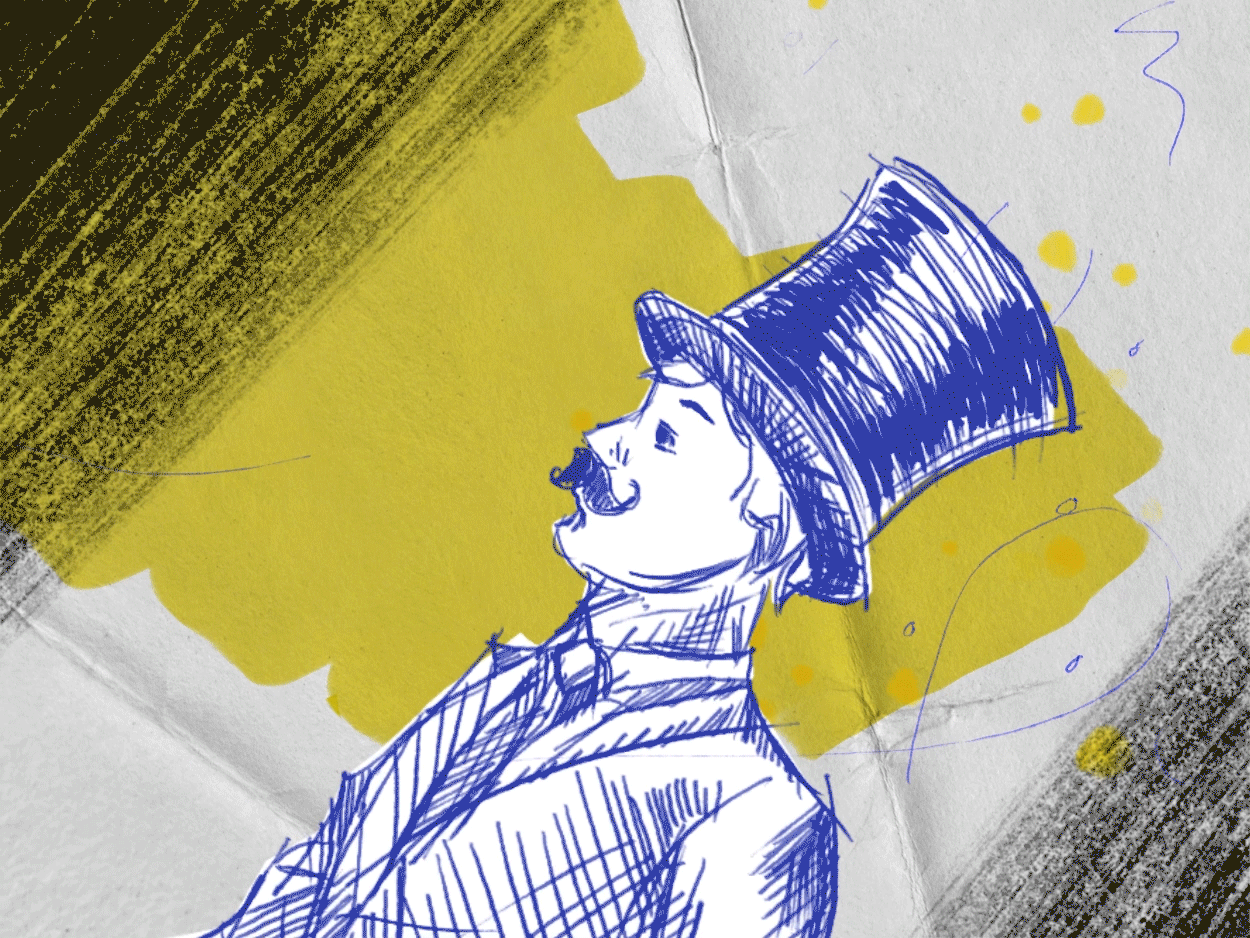 Victorian Gentleman 2 d animation after effects aniamted gif animation character design doodle frame by frame gif illustration motion graphics victorian