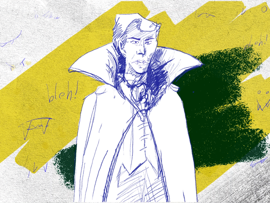 Vampire 2 d animation after effects aniamted gif animation design doodle gif hand drawn animation illustration motion graphics vampire vintage