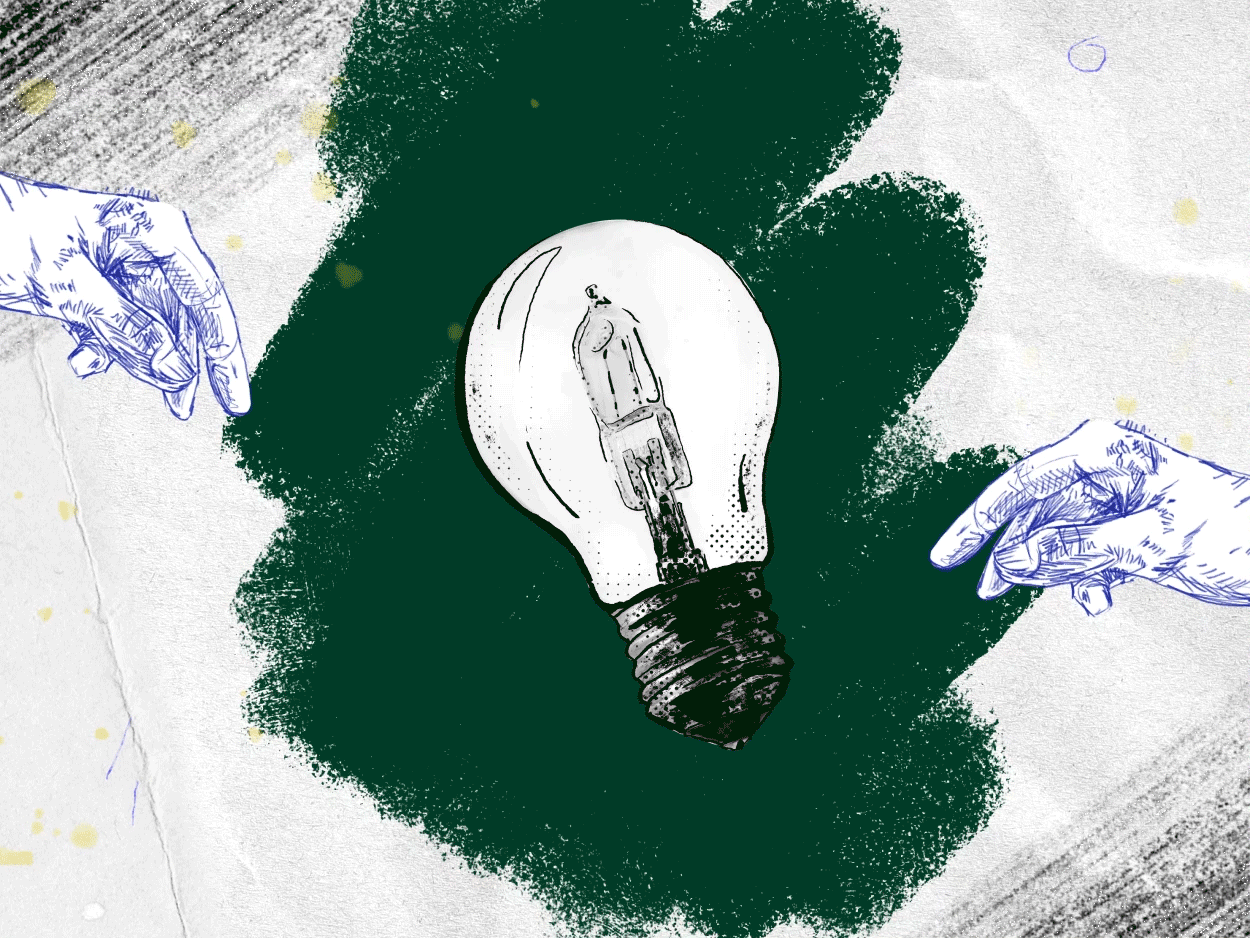 Light bulb hands 2 d animation after effects aniamted gif animation doodle frame by frame gif hands highlighter illustration light bulb motion graphics