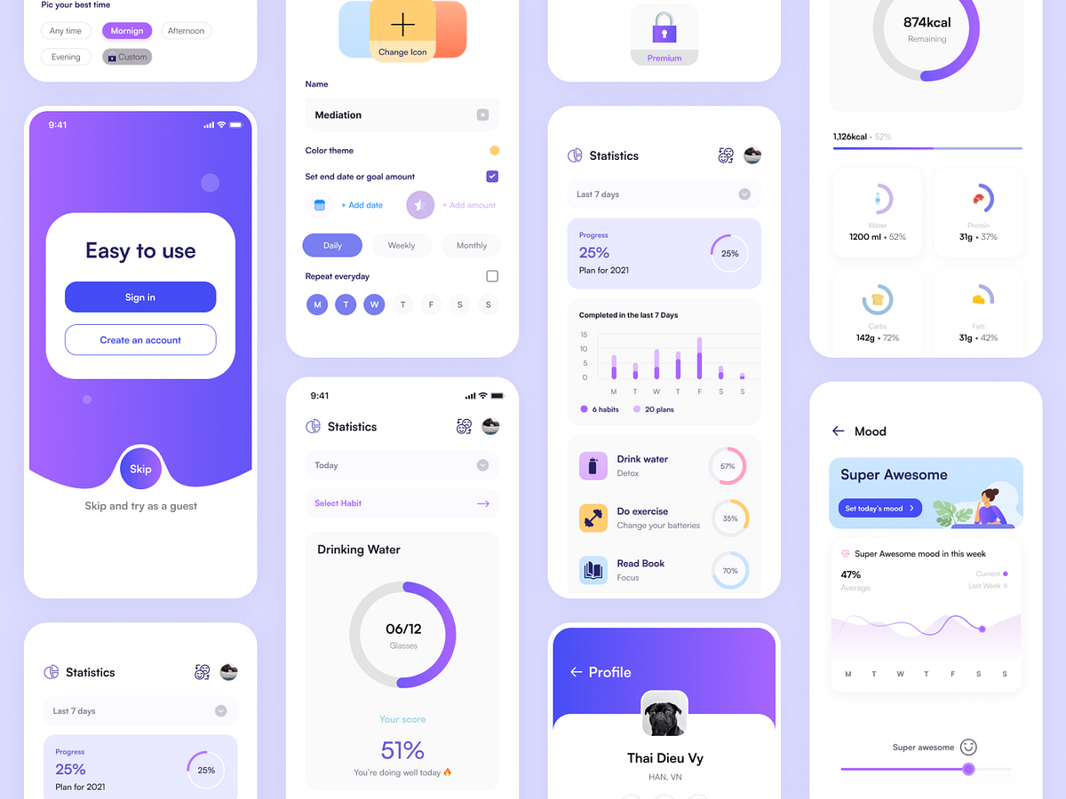 Habito Mobile App by Rahi on Dribbble