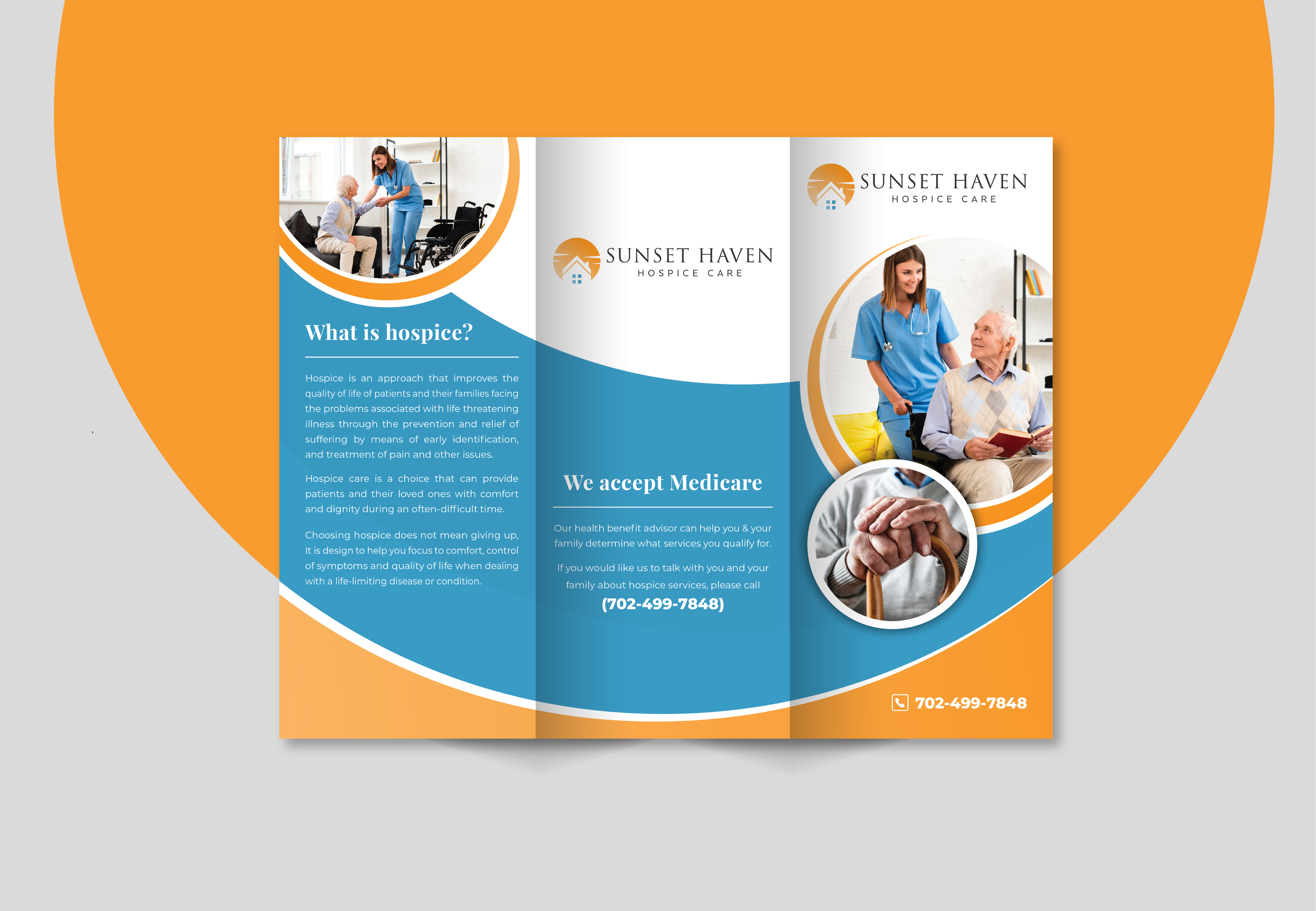 Senior Care Service Tri-Fold Brochure Design 3d animation branding brochure brochure design clinic corporate design design flyer flyer design graphic design hospital illustration logo motion graphics senior senior care tri fold tri fold brochure ui