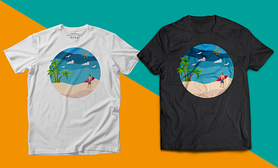 Summer T-shirt Design 3d animation branding design graphic design illustration logo motion graphics sea beach summer t shirt design ui ux vector