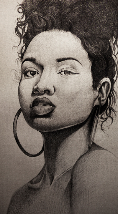 Realistic Pencil Sketch of a Girl drawing graphic design pencil sketch sketching