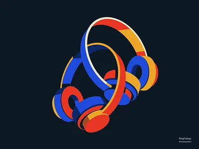 MUSICAL PART 1 2d advertising artwork brand branding design elegant graphic design headphones illustration illustrator landing page minimalism minimalistic modern music vector webdesign