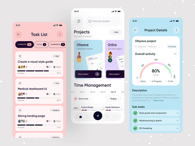 Project Management App Ui By Ofspace Ux Ui On Dribbble