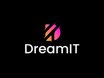 Dream IT Logo Design. a b c d e f g h i j k l branding business colorful d design dit ditlogo dlogo gradient graphic design it logo logodesign logoinspiration logos modern multicolor technology vector