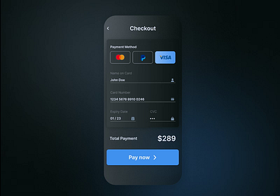 Credit Card Checkout - #002 Daily UI Design animation app design ui