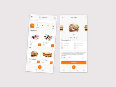 Food App app burger delivery design e-ccomerce food shushi tasty food tost ui ux
