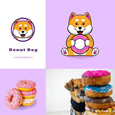 Donut Dog doge dogeatingdonut doglogo dogmascot donut donutdog donutlogo funnydog gogecoin logo mascot mascotlogo shiba