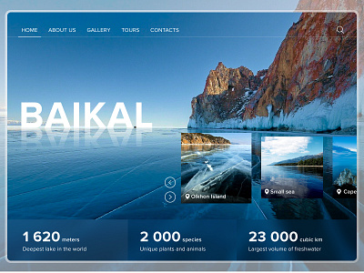 Travel website baikal concept figma homepage landing location nature travel website ui uxui web design