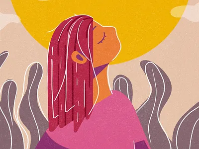 Red hair girl character girl illustration vector