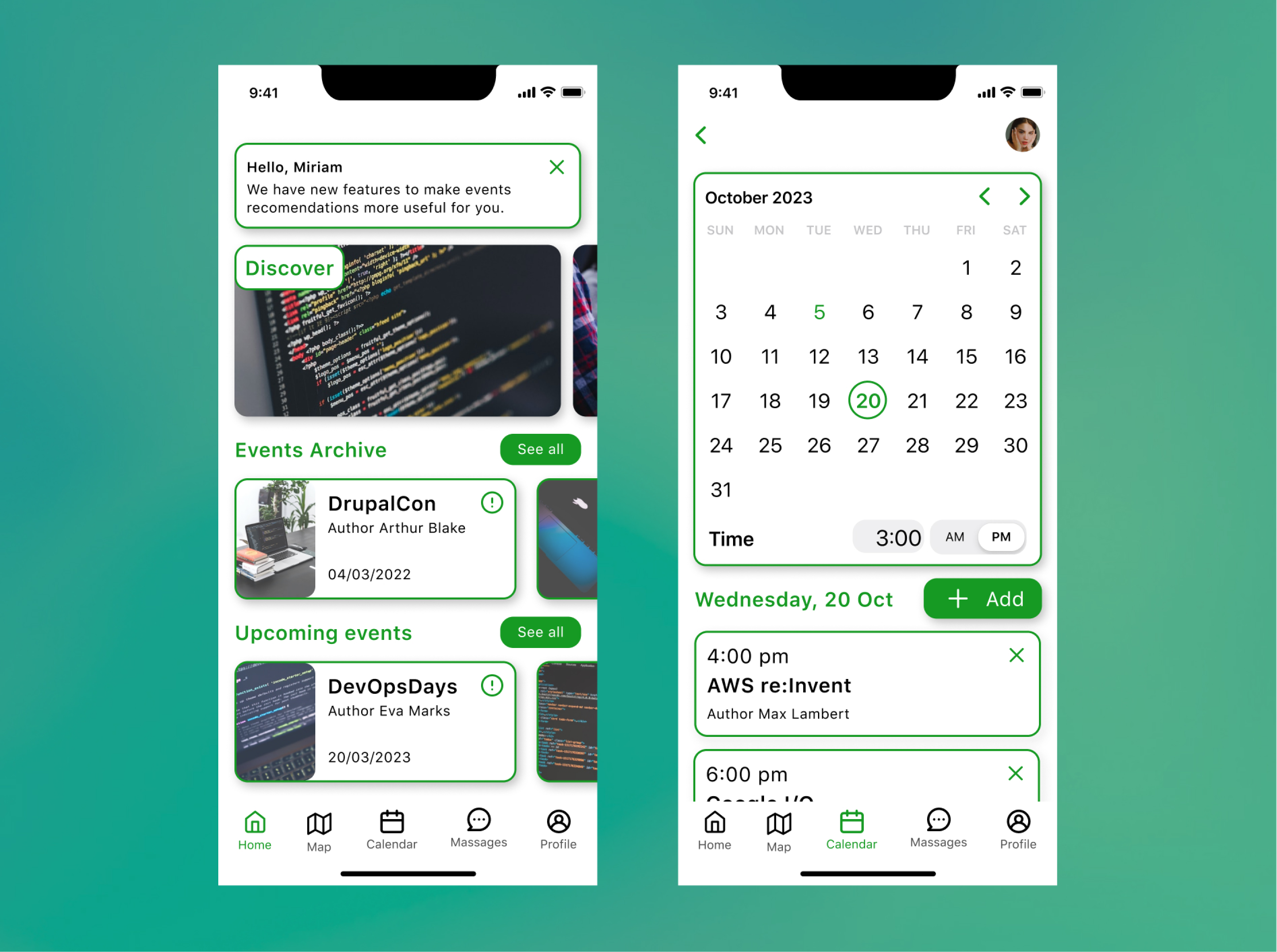 Аpplication for finding IT events app branding design graphic design illustration logo typography ui ux vector