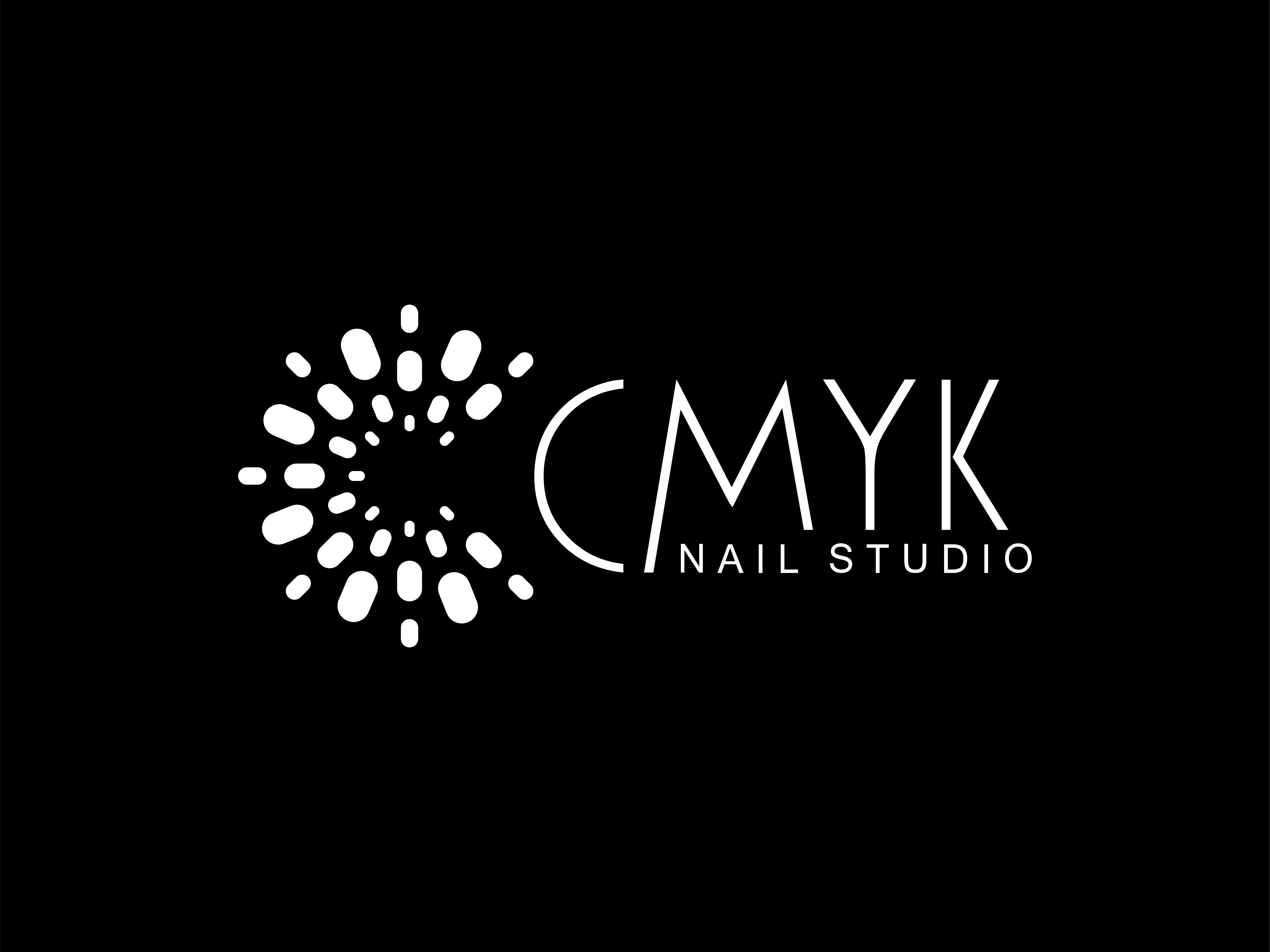 CMYK Logo beauty black branding feminin fresh identity logo mark pink pointer symbol woman yellow