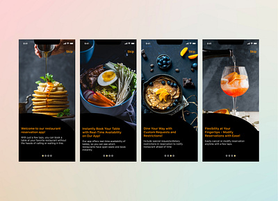 Restaurant app onboarding app branding design graphic design illustration logo typography ui ux vector