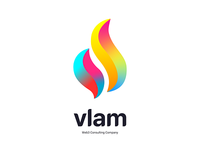 Vlam Logo brand design branding color colors fire flame icon identity illustration logo logotype mark modern symbol tech logo vlam web3