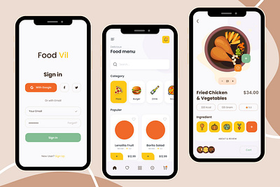 Food Delivery Mobile App Ui Design academy ui designer food skill ui ui ui design ui designer