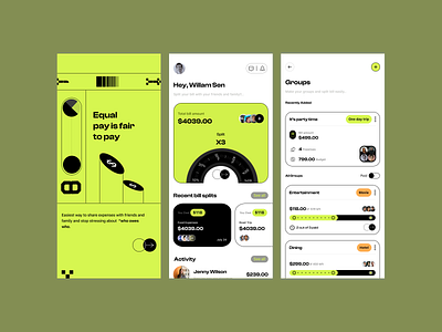 Equepay : Bill Splitting App app apps branding design designer designing equal pat graphic design illustration india indian logo music portfolio screens ui uichallenge ux vector website