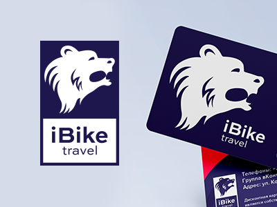 iBike logo & discount card bear bicycle branding card discount card graphic design logo