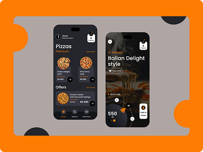 Pizza App Screen Design app branding design graphic design pizza ui ux