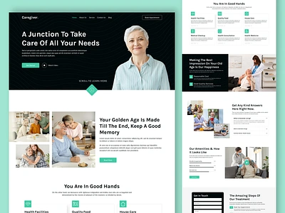 👵Senior Care Services - Caregiver Website Design👴 accessibility aging assisted living caregiver support clean website elder care elderly assistance geriatric care healthcare home care intergenerational relationships medical assistance mobility aids nursing homes retirement senior care social services uiux user friendly website